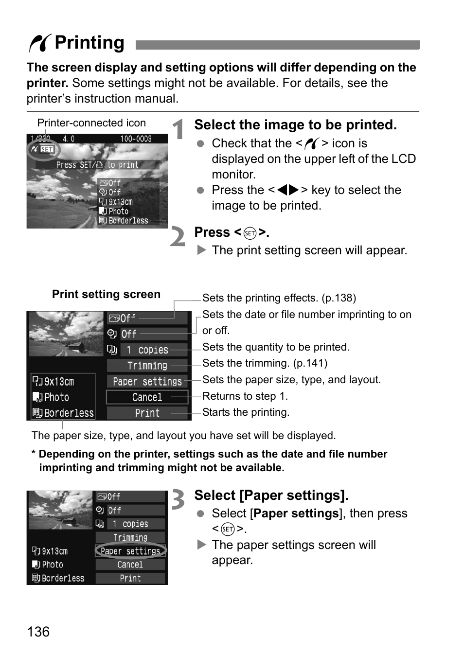 W printing | Canon EOS 450D User Manual | Page 136 / 196