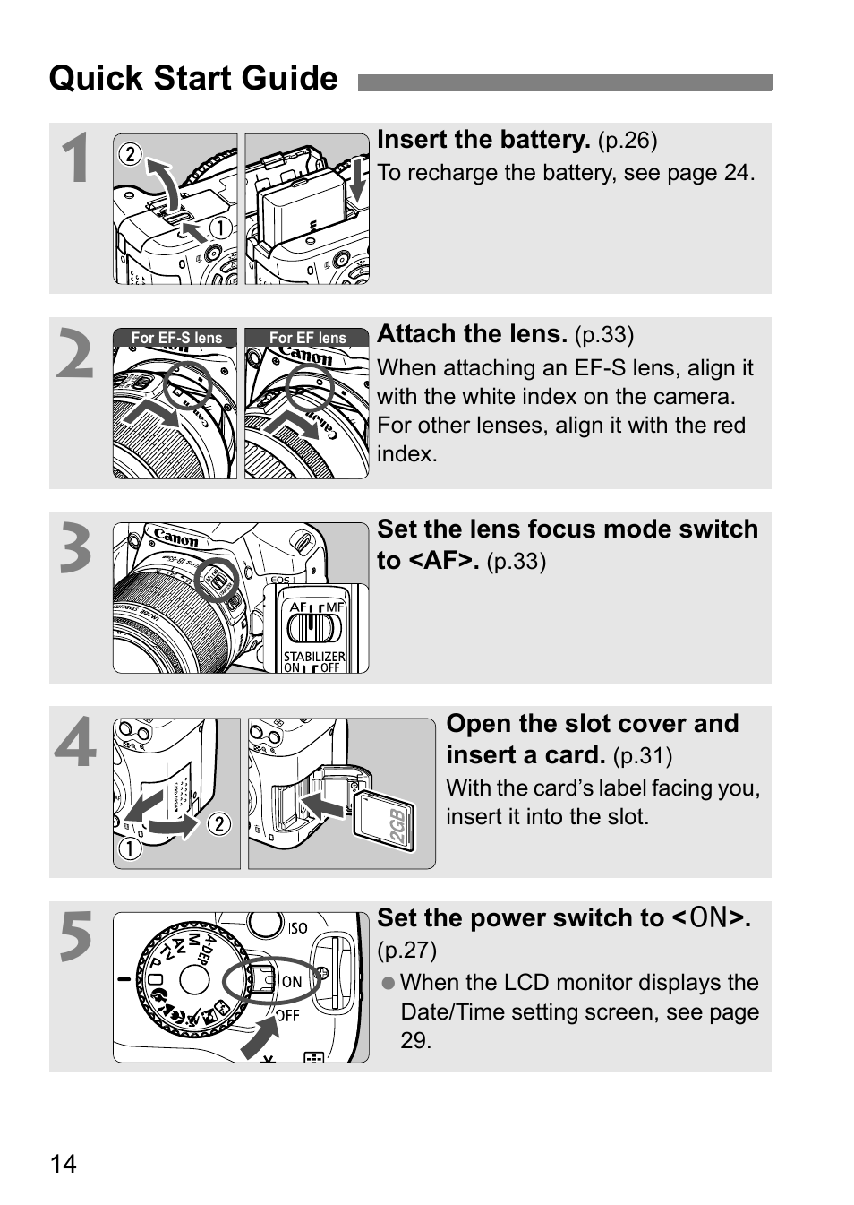 Canon EOS 450D User Manual | Page 14 / 196