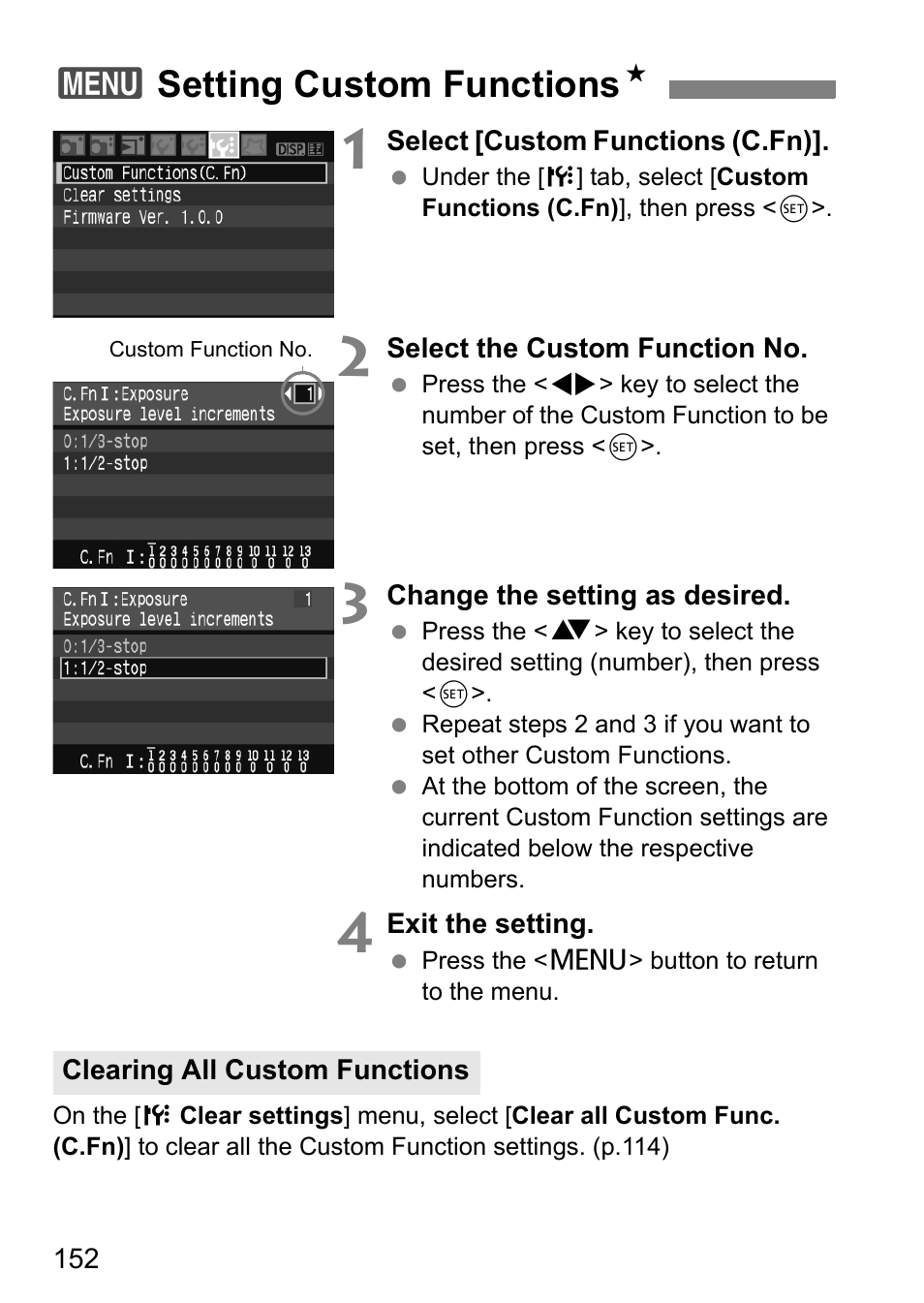 3setting custom functions n | Canon EOS 450D User Manual | Page 152 / 196