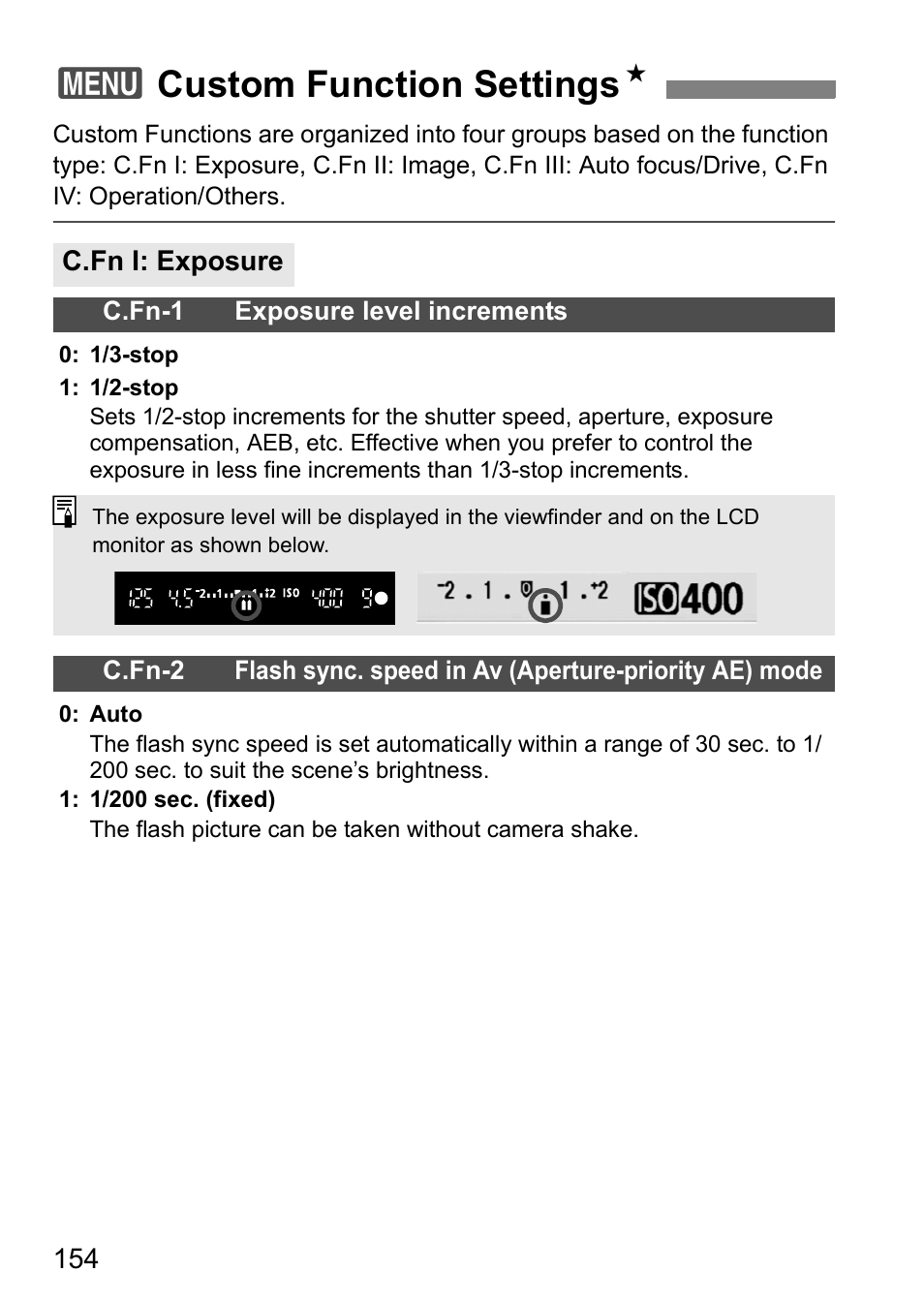 3custom function settings n | Canon EOS 450D User Manual | Page 154 / 196