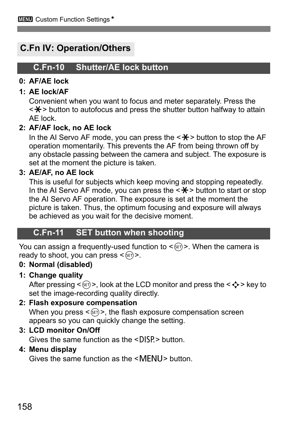 158 c.fn iv: operation/others | Canon EOS 450D User Manual | Page 158 / 196