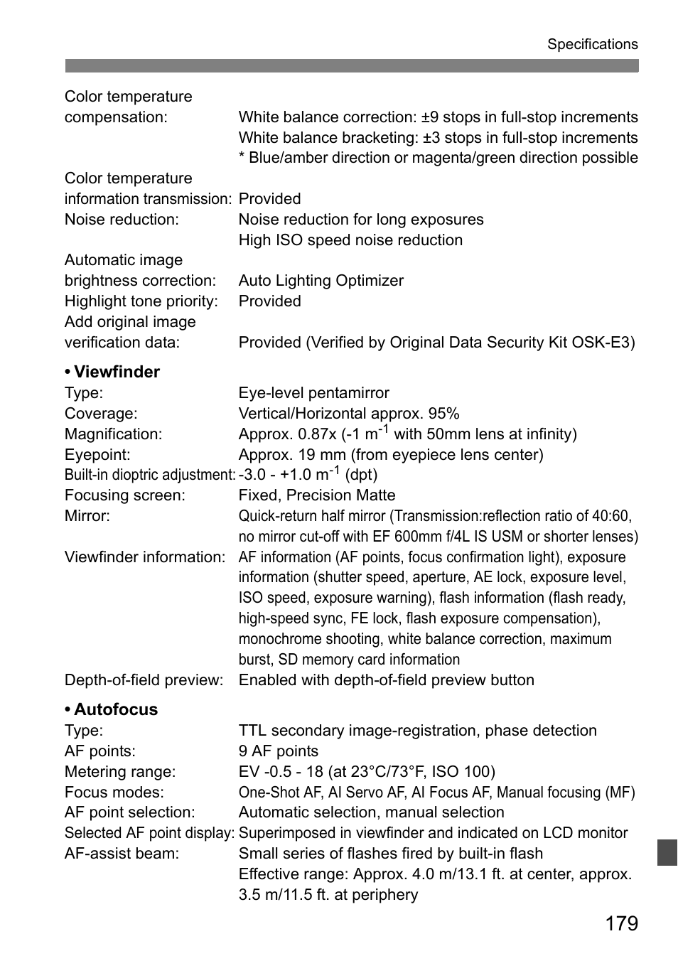 Canon EOS 450D User Manual | Page 179 / 196