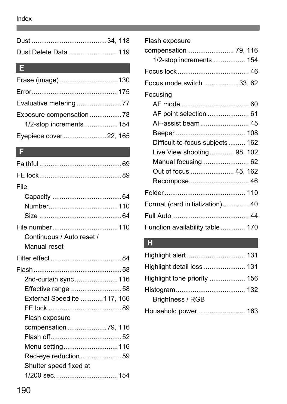 Canon EOS 450D User Manual | Page 190 / 196