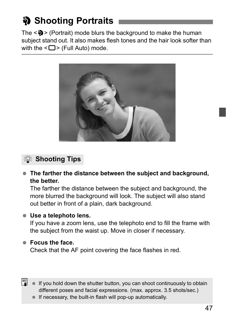 2 shooting portraits | Canon EOS 450D User Manual | Page 47 / 196