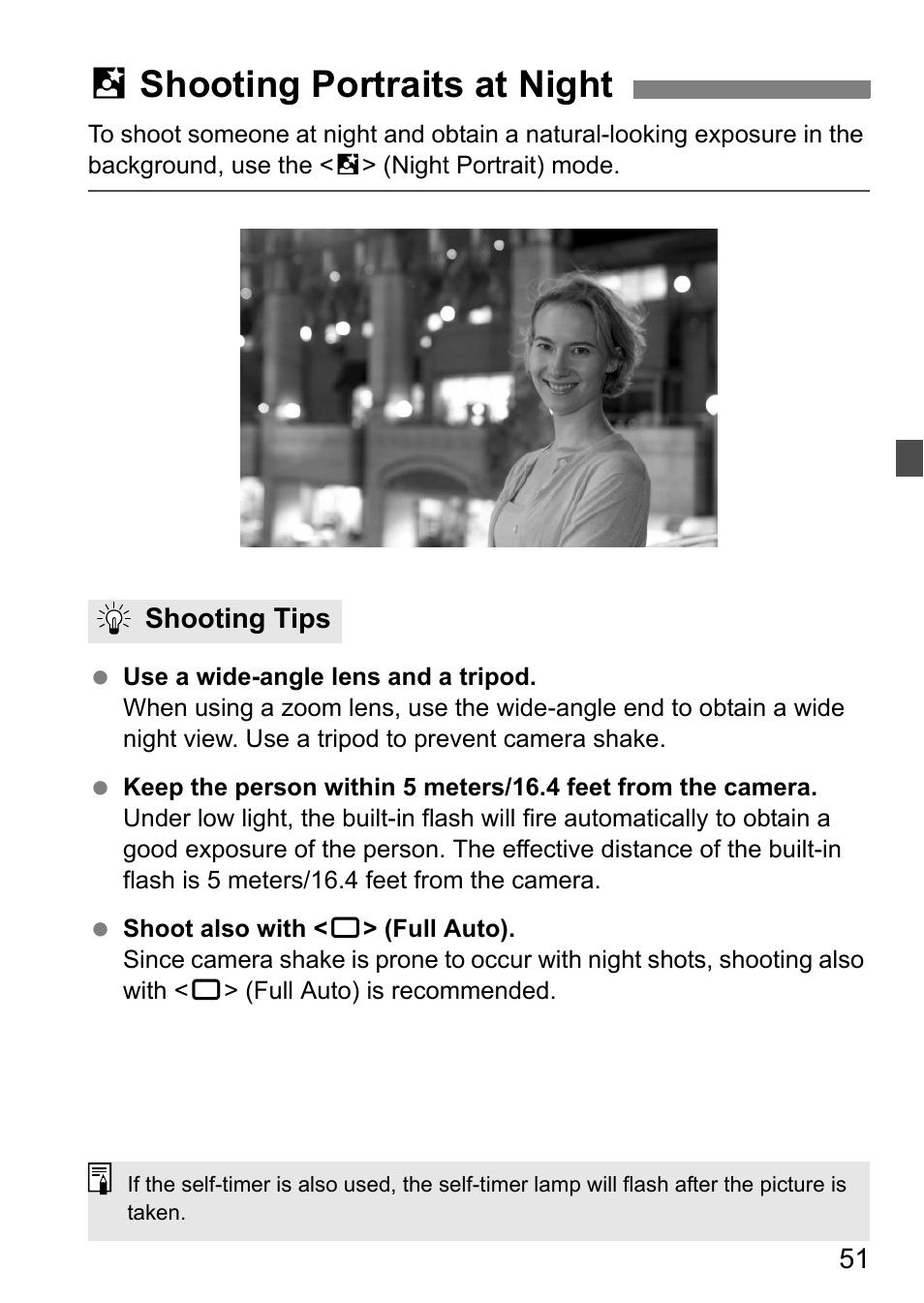 6 shooting portraits at night | Canon EOS 450D User Manual | Page 51 / 196