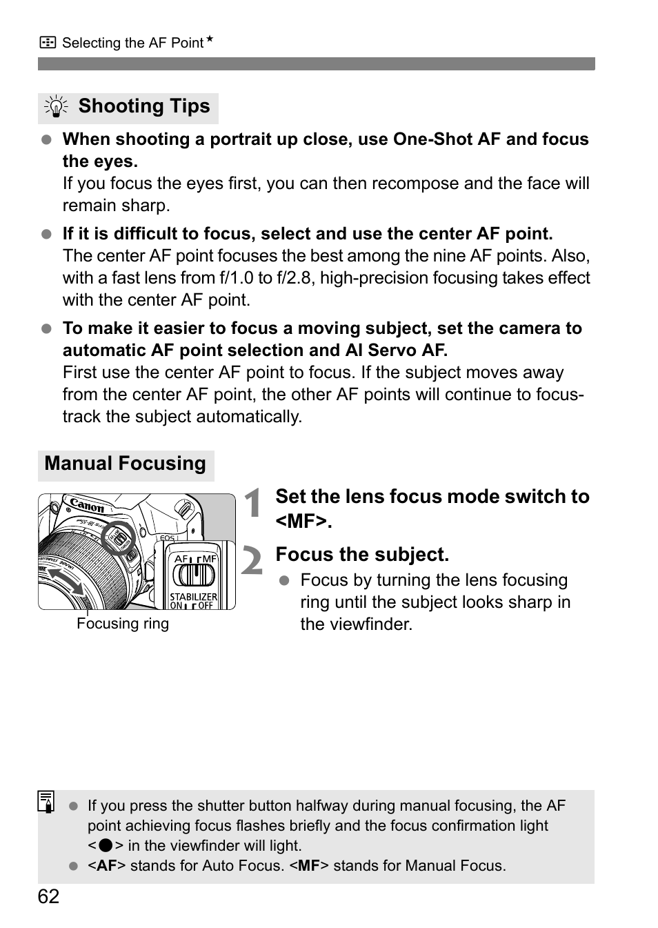 Canon EOS 450D User Manual | Page 62 / 196
