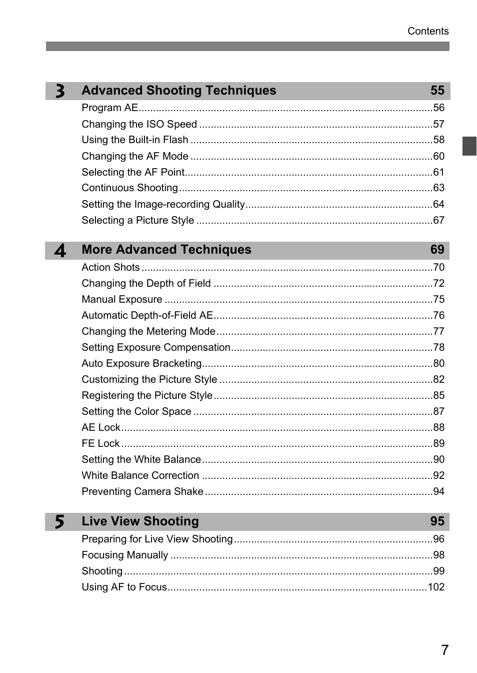 Canon EOS 450D User Manual | Page 7 / 196