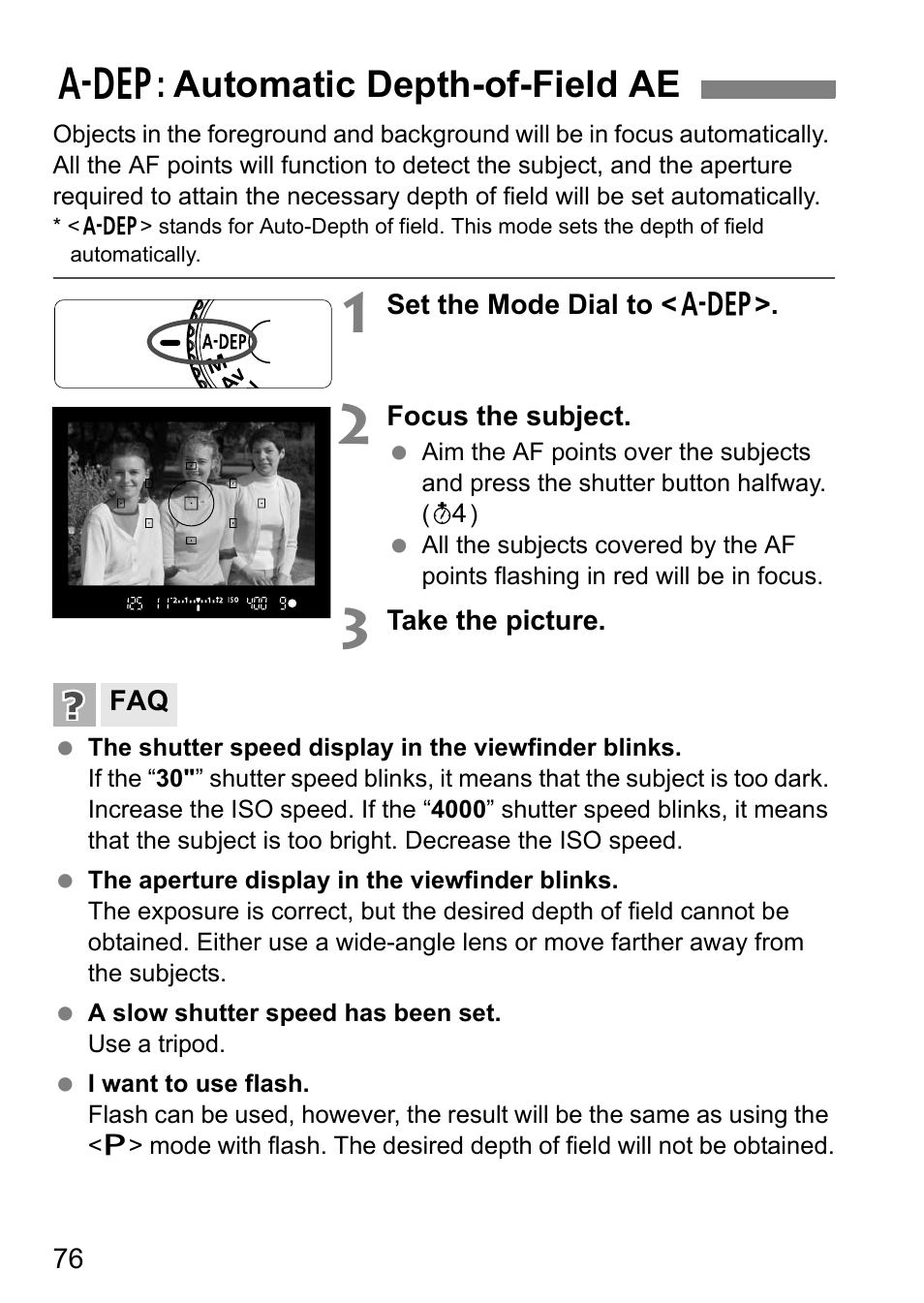 8 : automatic depth-of-field ae | Canon EOS 450D User Manual | Page 76 / 196