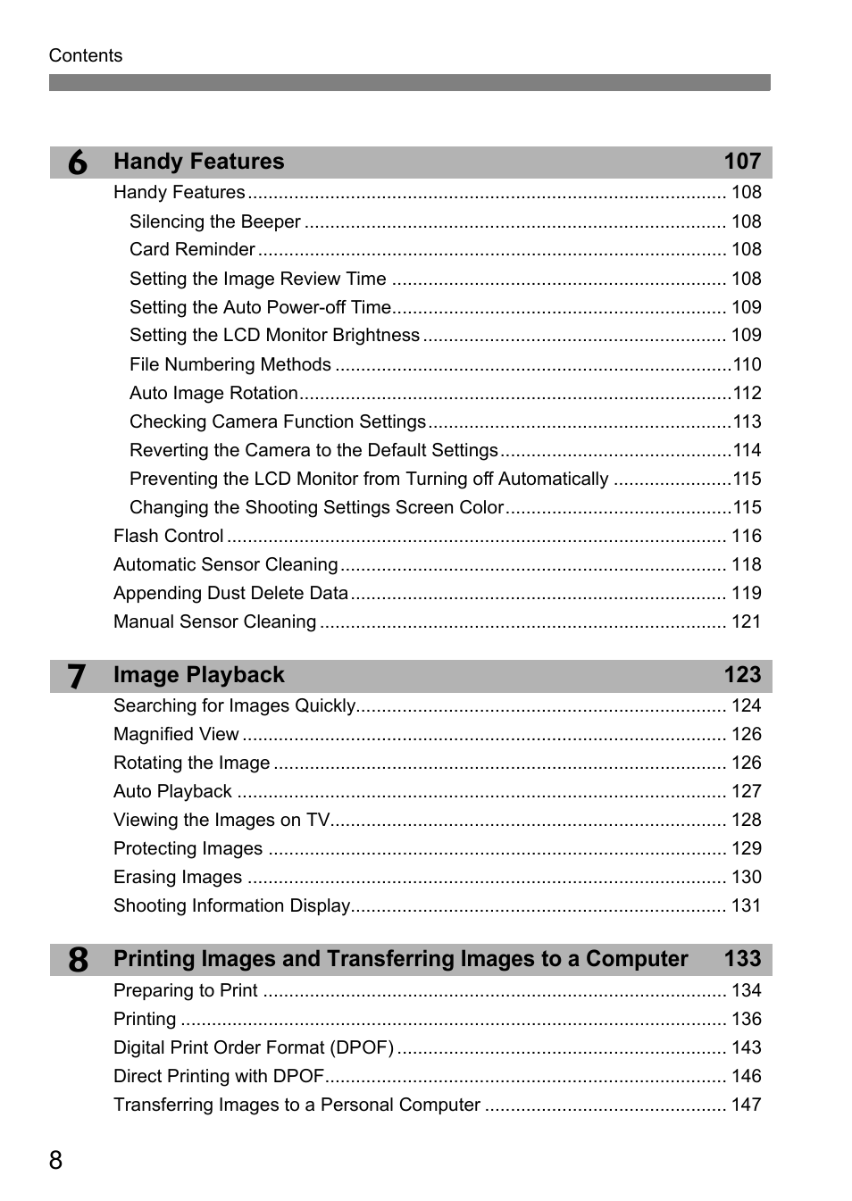 Canon EOS 450D User Manual | Page 8 / 196