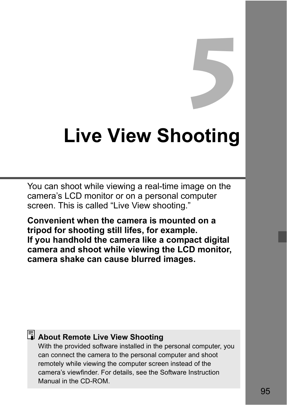 Live view shooting | Canon EOS 450D User Manual | Page 95 / 196
