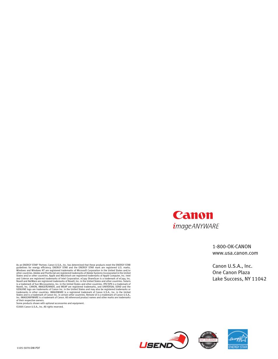 Canon imageRunner 5070 User Manual | Page 4 / 4