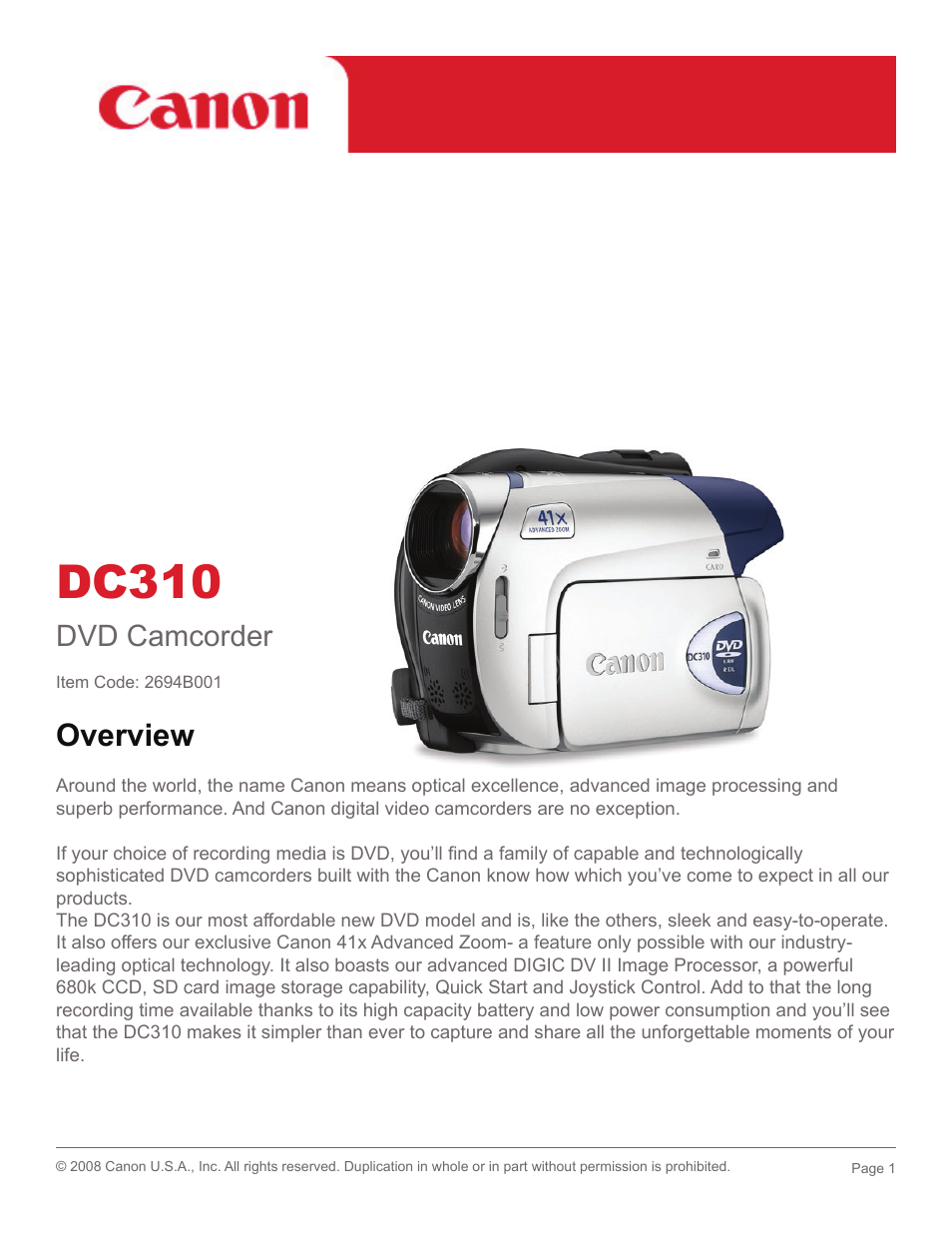 Canon 2694B001 User Manual | 18 pages