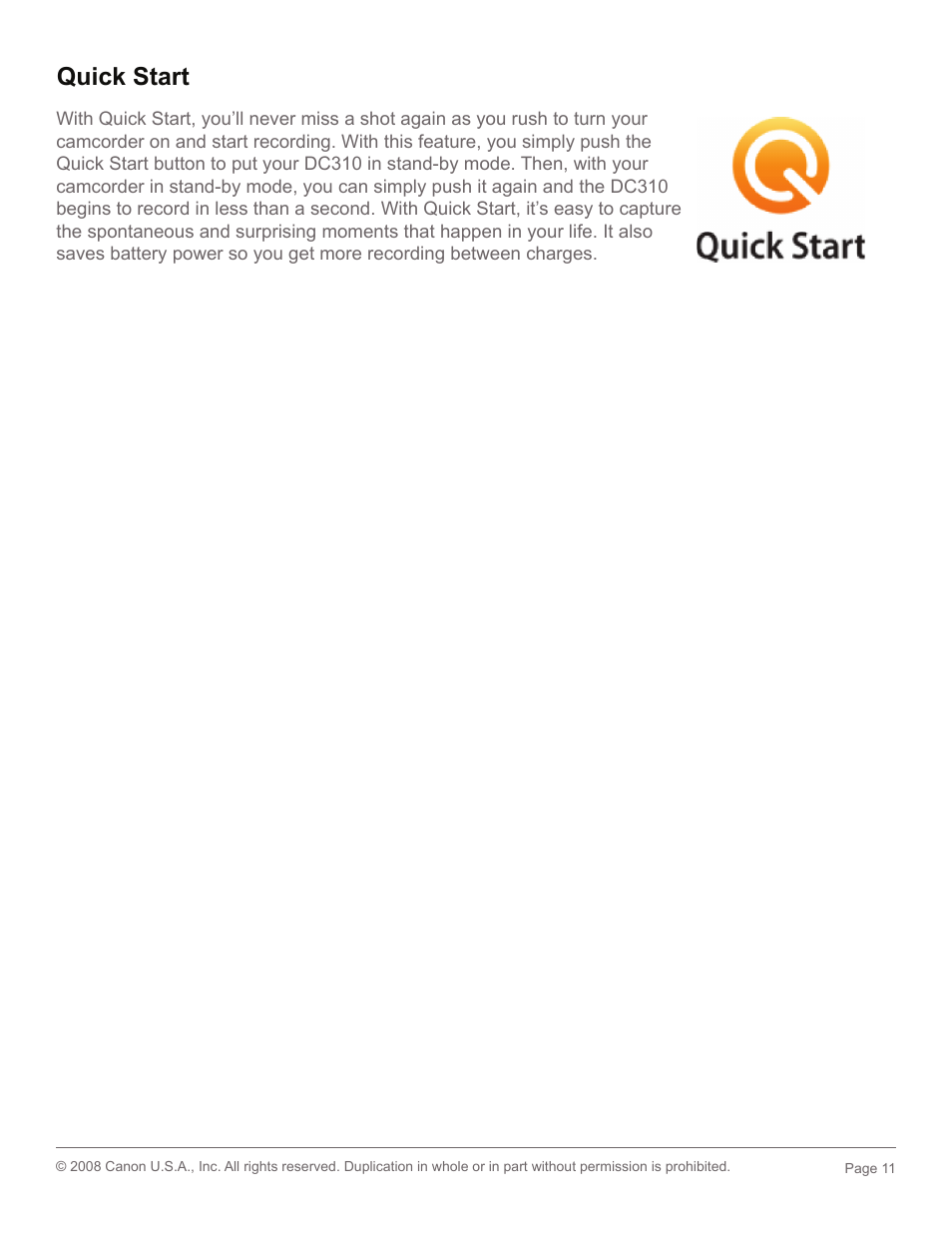 Quick start | Canon 2694B001 User Manual | Page 11 / 18