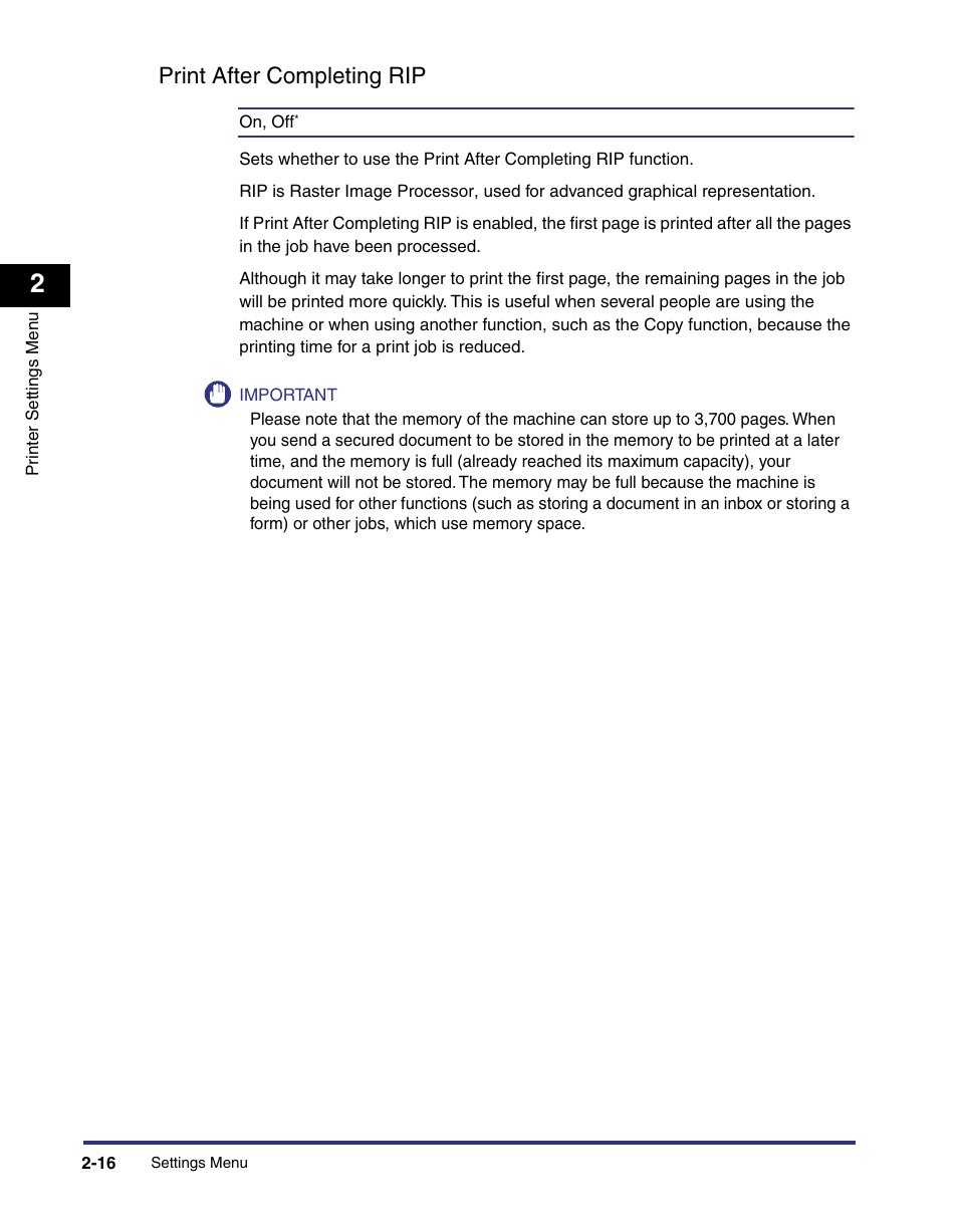 Print after completing rip, Print after completing rip -16 | Canon imageRUNNER C3100 N User Manual | Page 46 / 158