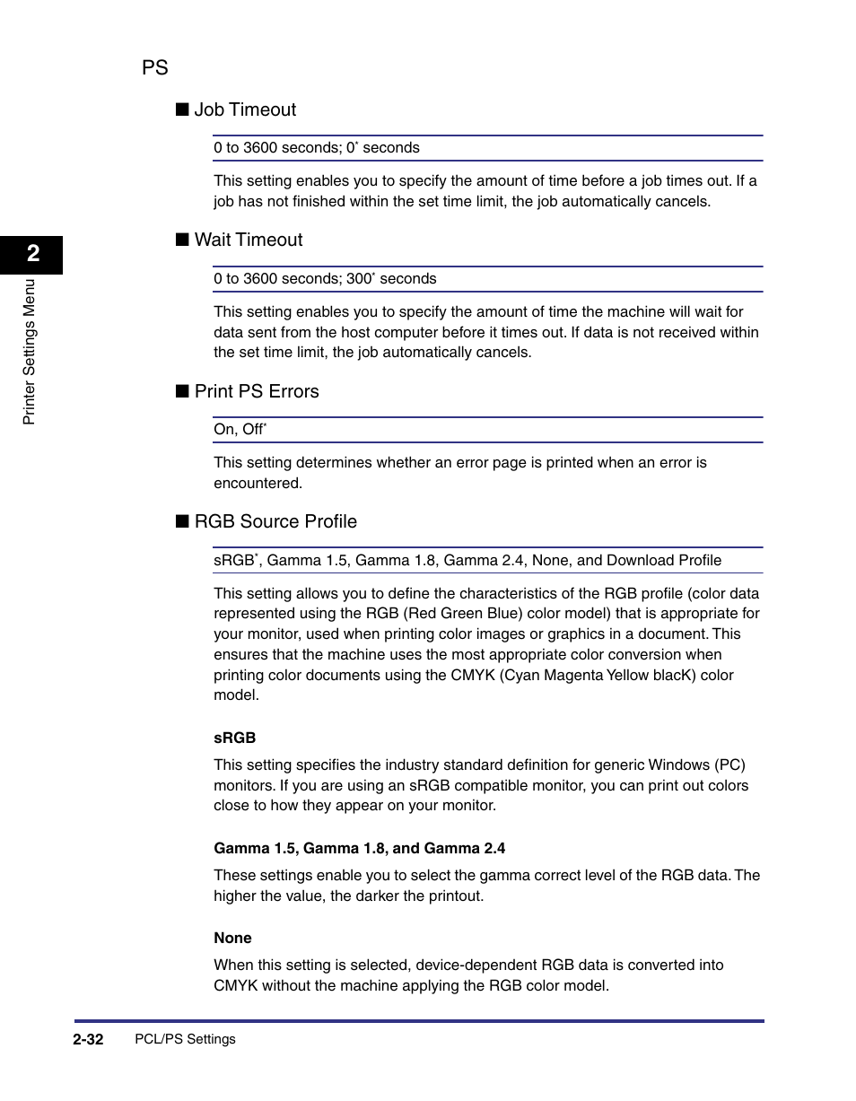 Ps -32 | Canon imageRUNNER C3100 N User Manual | Page 62 / 158
