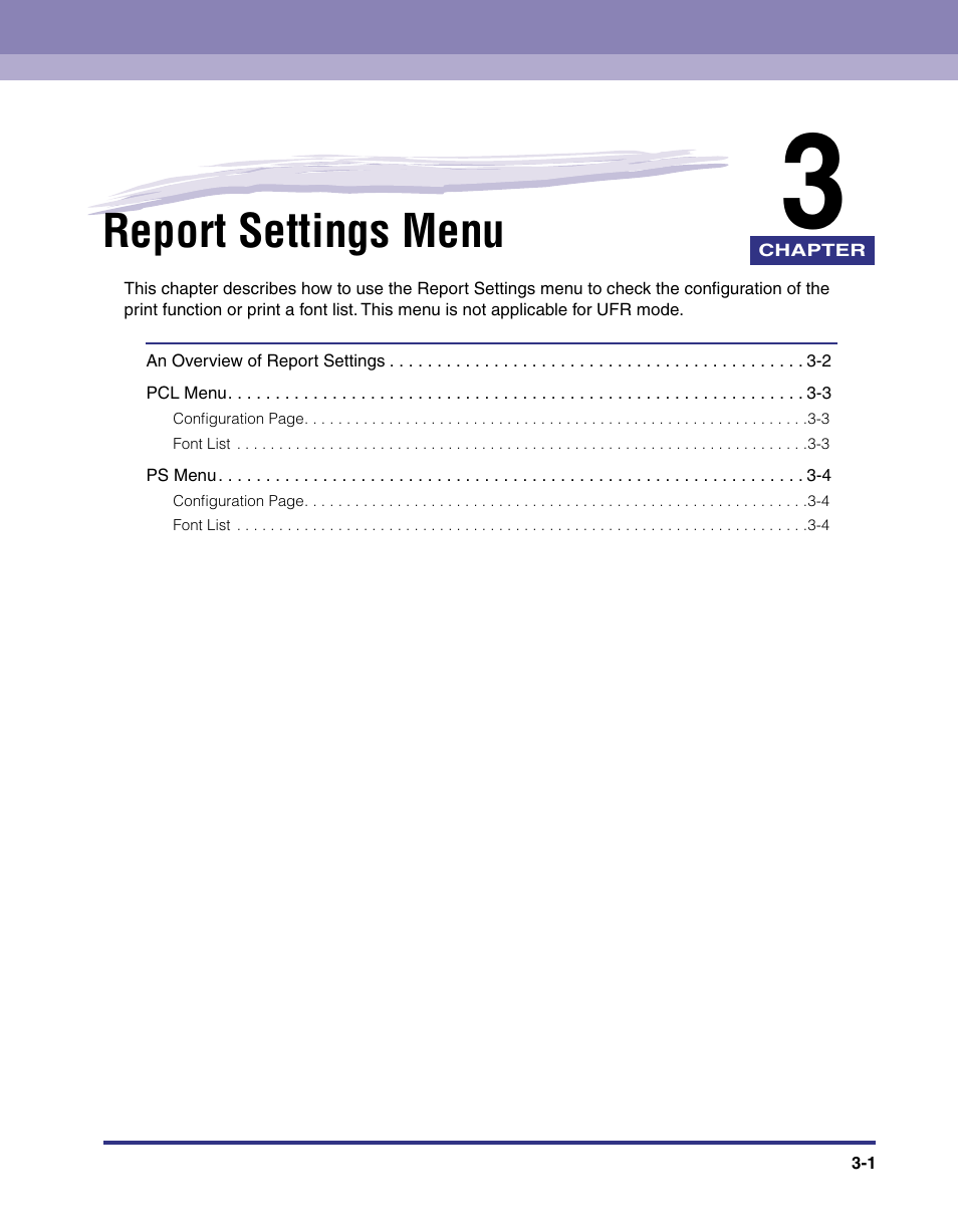 Report settings menu | Canon imageRUNNER C3100 N User Manual | Page 73 / 158