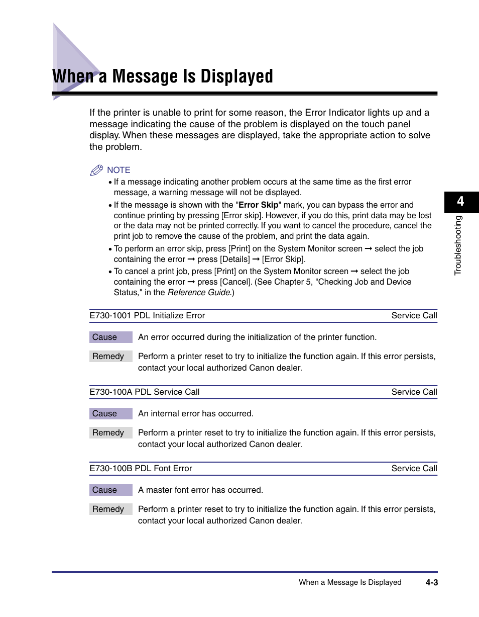 When a message is displayed, When a message is displayed -3 | Canon imageRUNNER C3100 N User Manual | Page 79 / 158