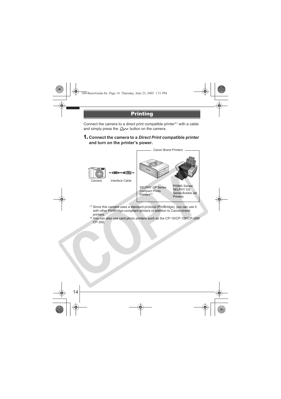 Printing | Canon A620 User Manual | Page 16 / 26