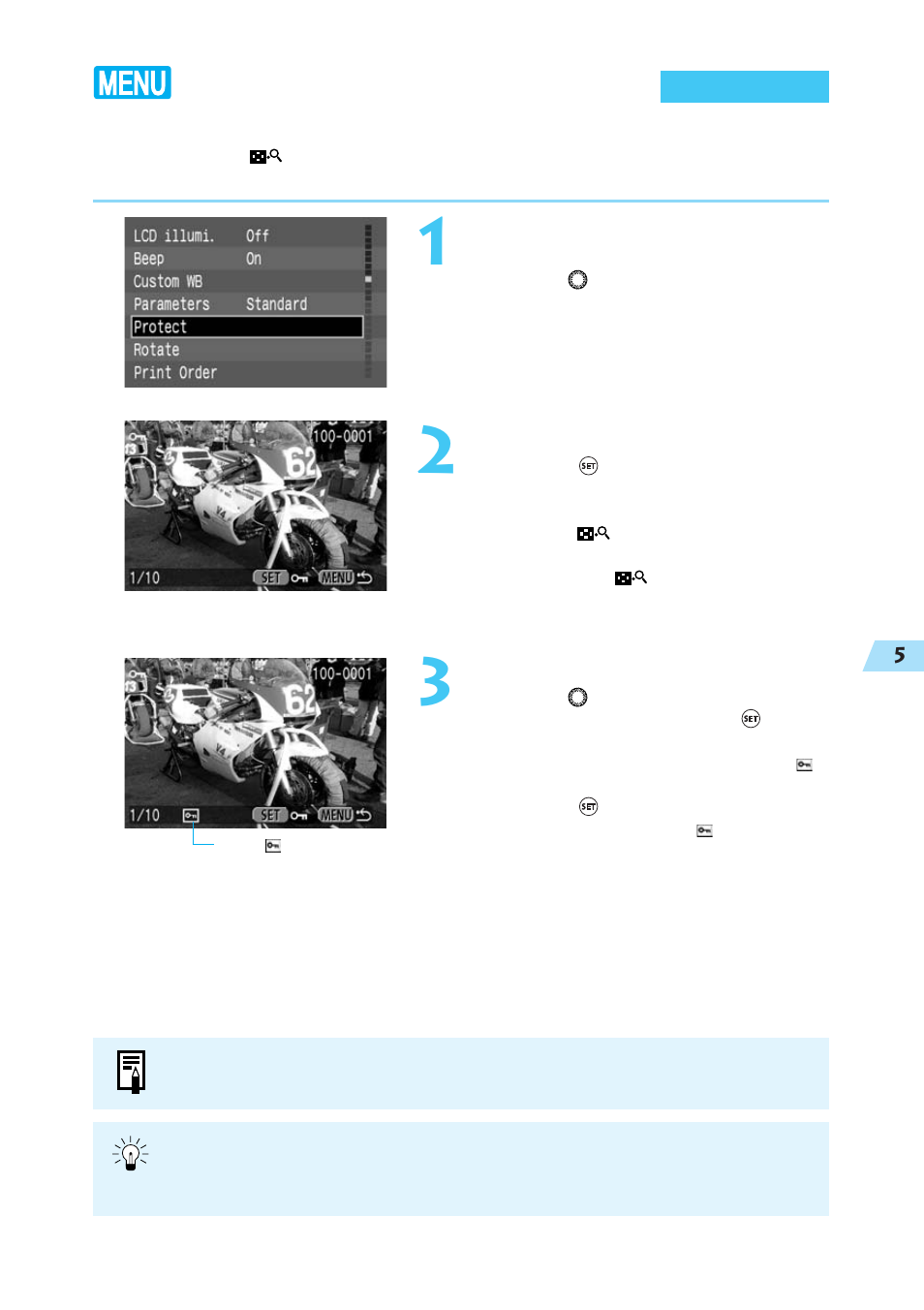 Protecting an image | Canon BP-511 User Manual | Page 103 / 148