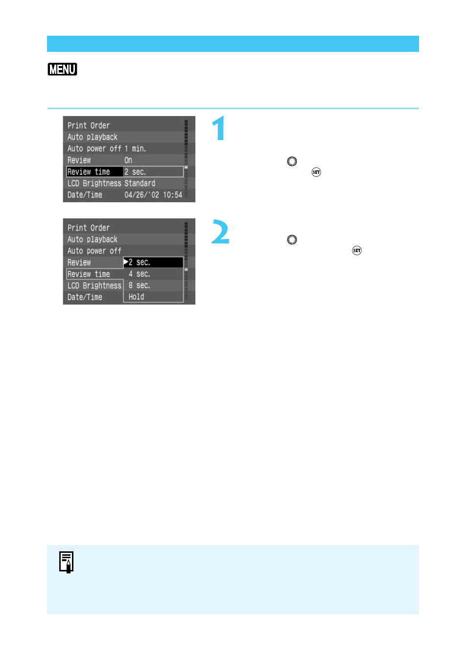 Time for image review | Canon BP-511 User Manual | Page 42 / 148