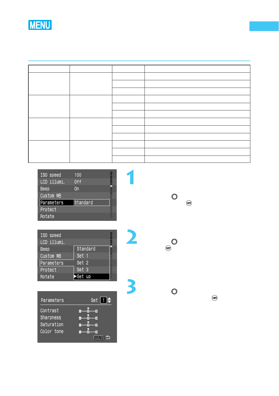 Setting processing parameters | Canon BP-511 User Manual | Page 52 / 148