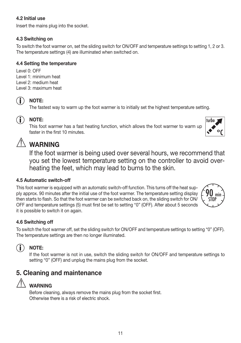 Cleaning and maintenance | Beurer FW 20 User Manual | Page 11 / 48