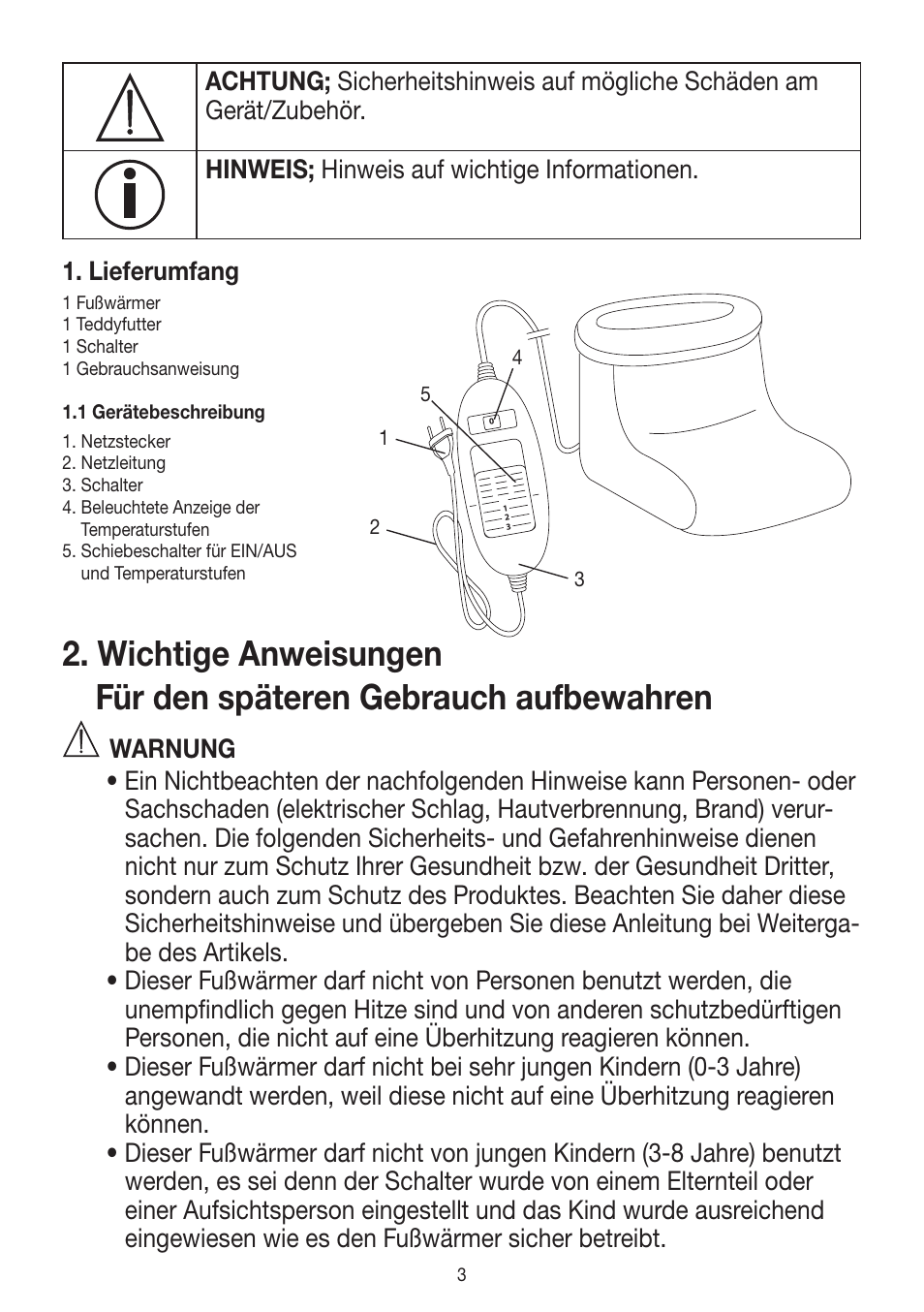 Beurer FW 20 User Manual | Page 3 / 48