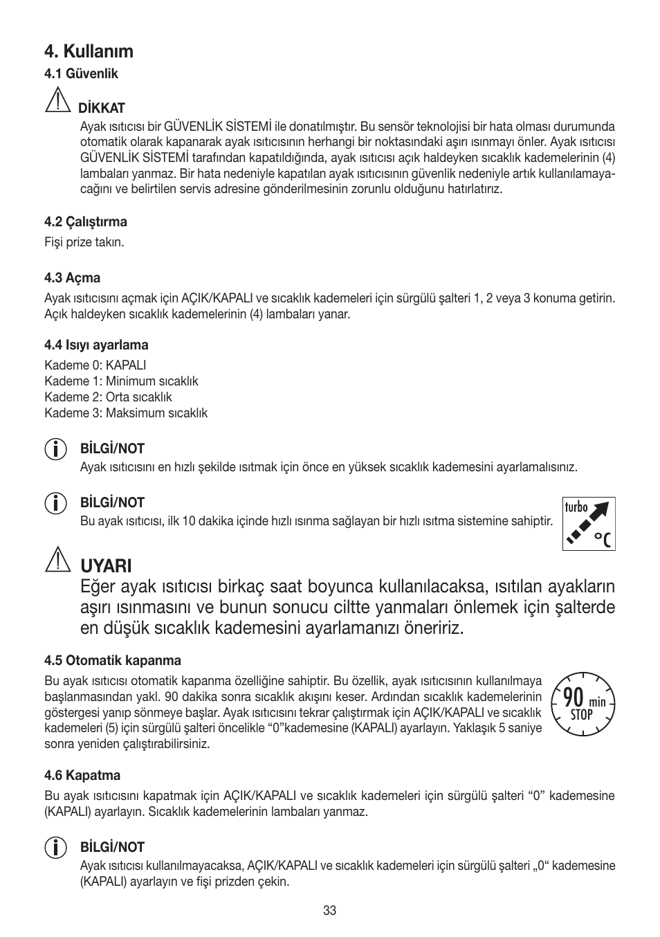 Kullanım | Beurer FW 20 User Manual | Page 33 / 48