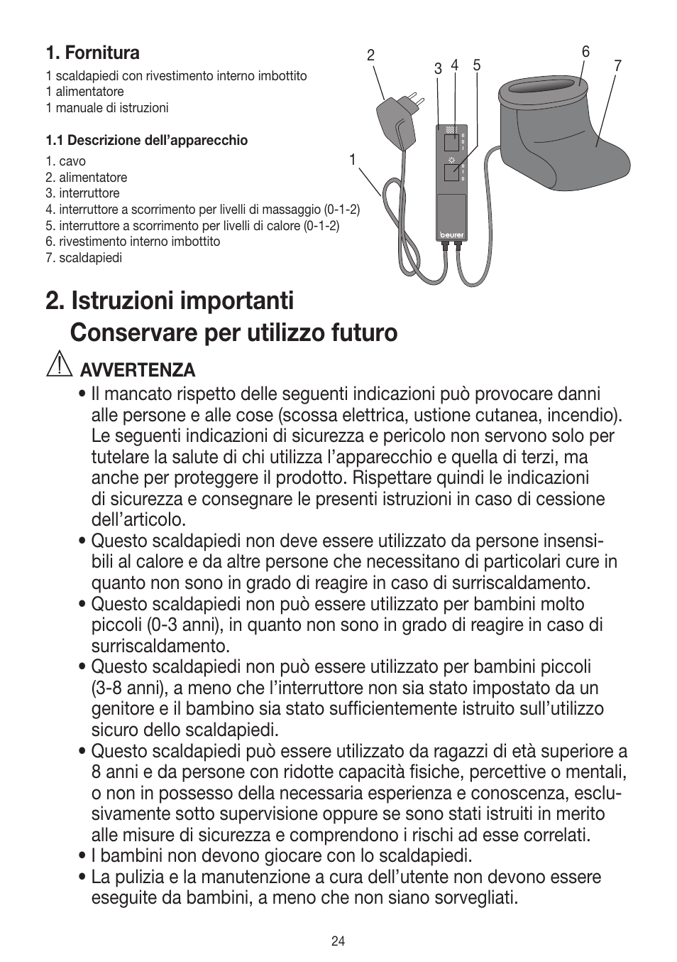 Fornitura | Beurer FWM 40 User Manual | Page 24 / 44