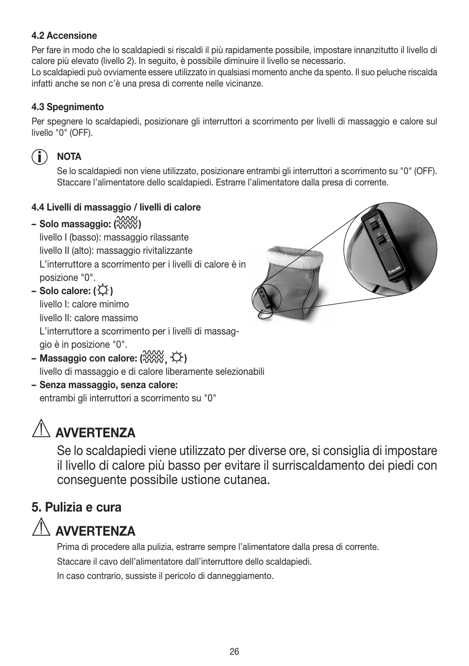 Avvertenza | Beurer FWM 40 User Manual | Page 26 / 44