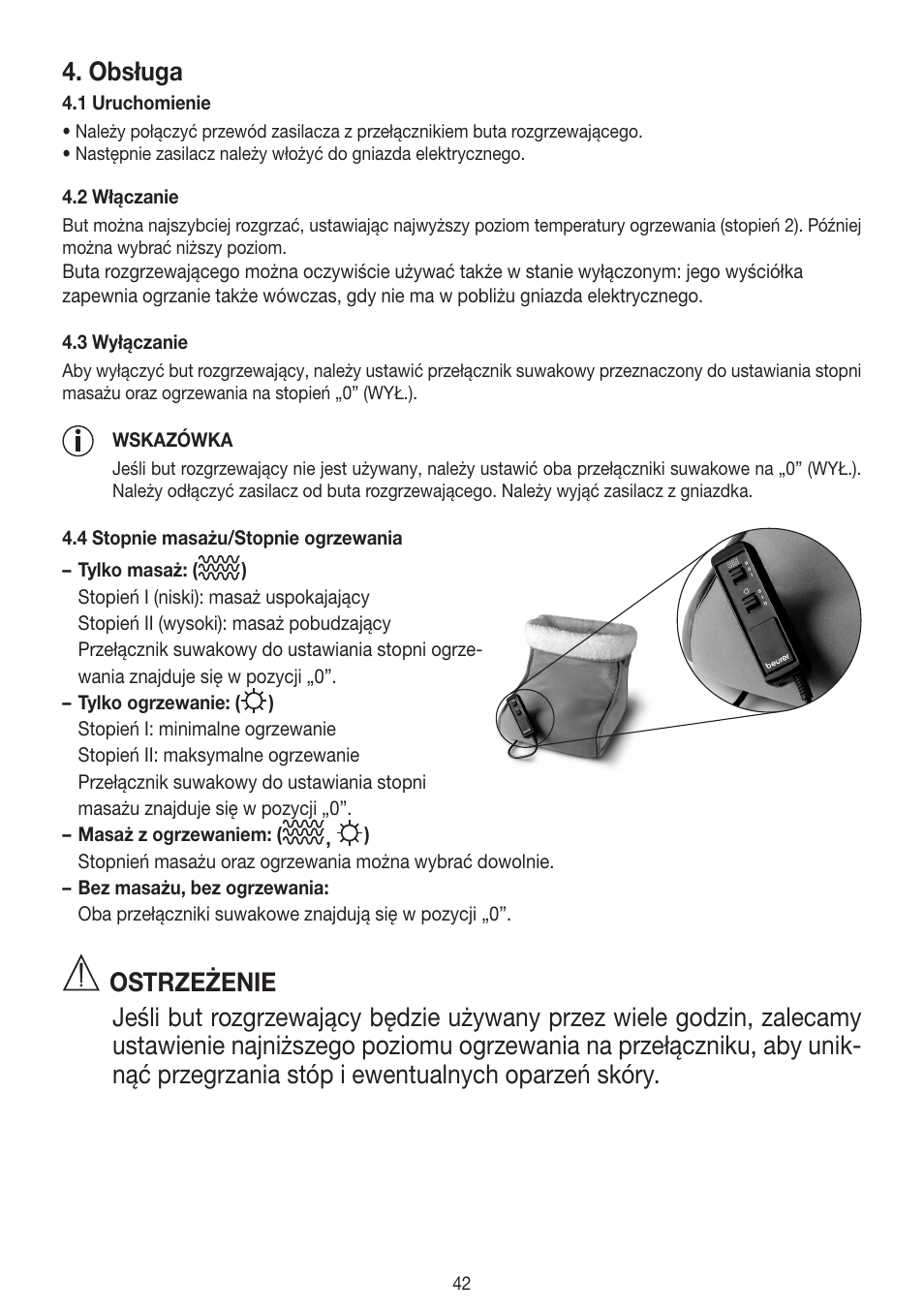 Obsługa | Beurer FWM 40 User Manual | Page 42 / 44