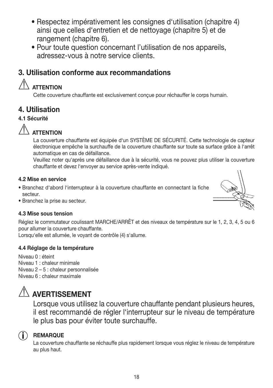 Utilisation | Beurer HD 100 User Manual | Page 18 / 52