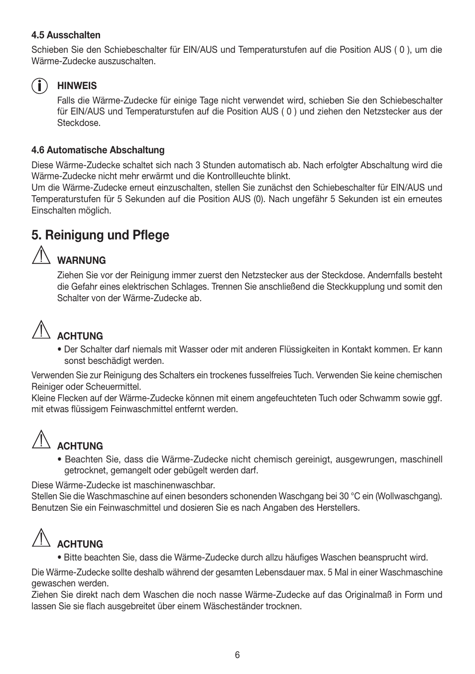 Reinigung und pflege | Beurer HD 100 User Manual | Page 6 / 52