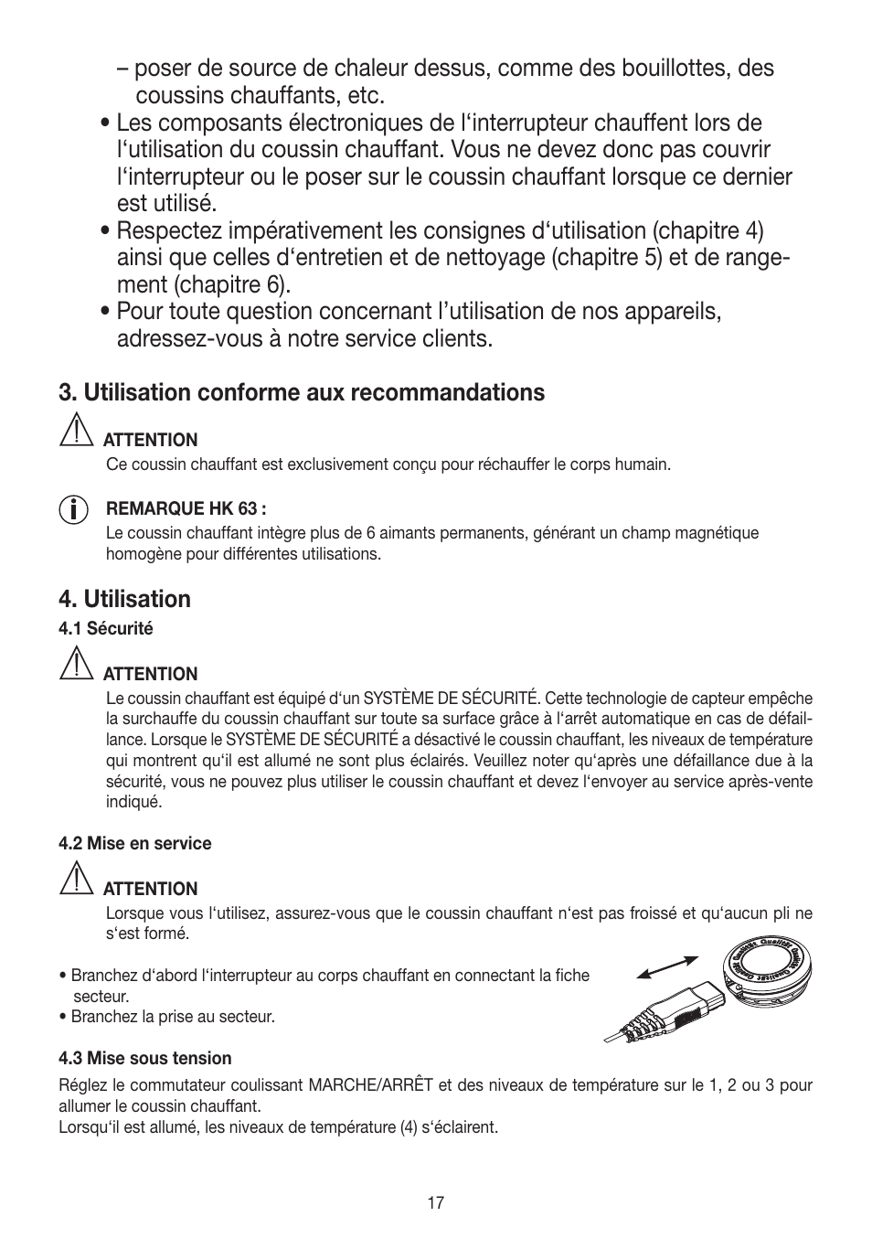 Utilisation | Beurer HK 25 User Manual | Page 17 / 52