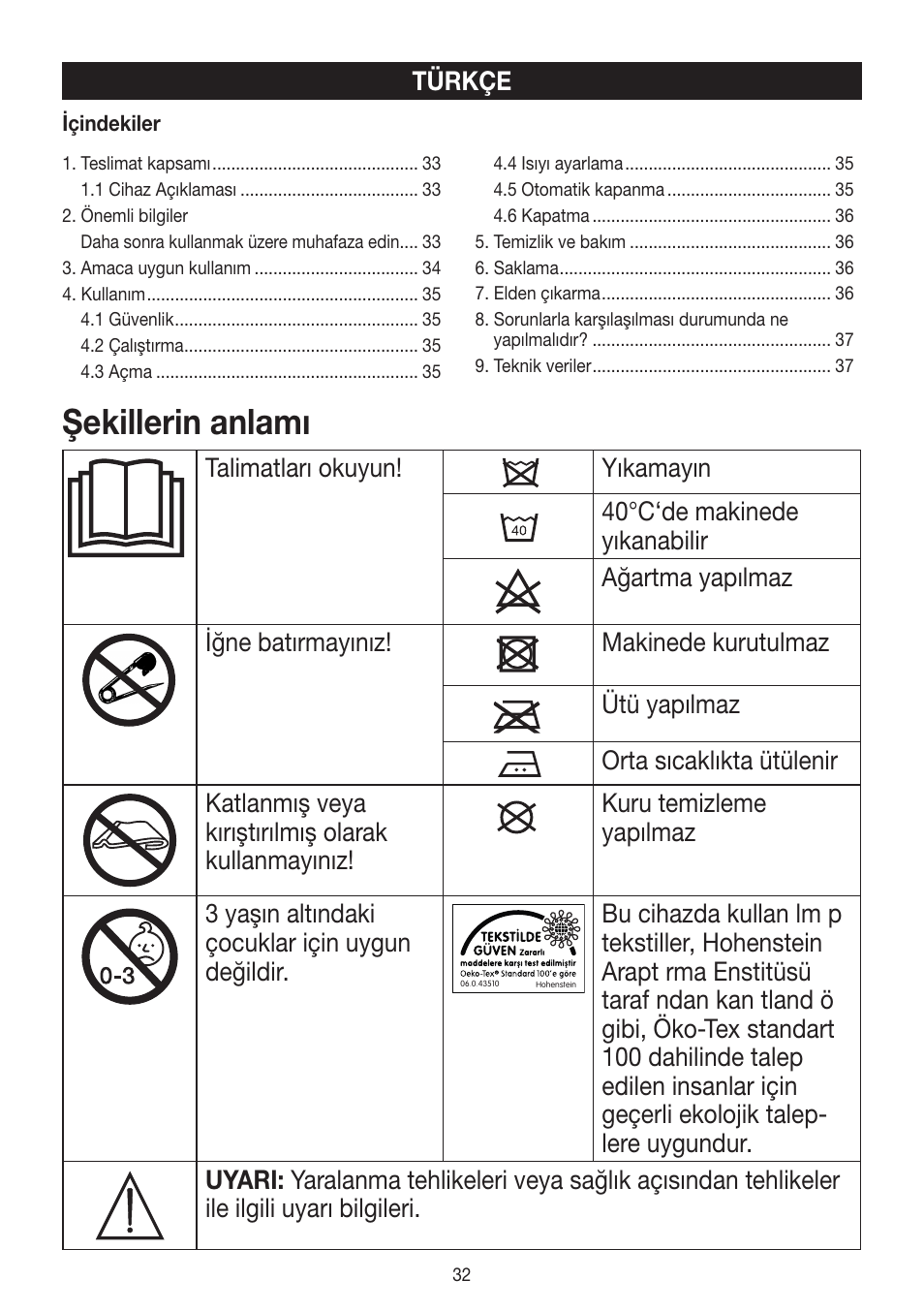 Şekillerin anlamı | Beurer HK 25 User Manual | Page 32 / 52