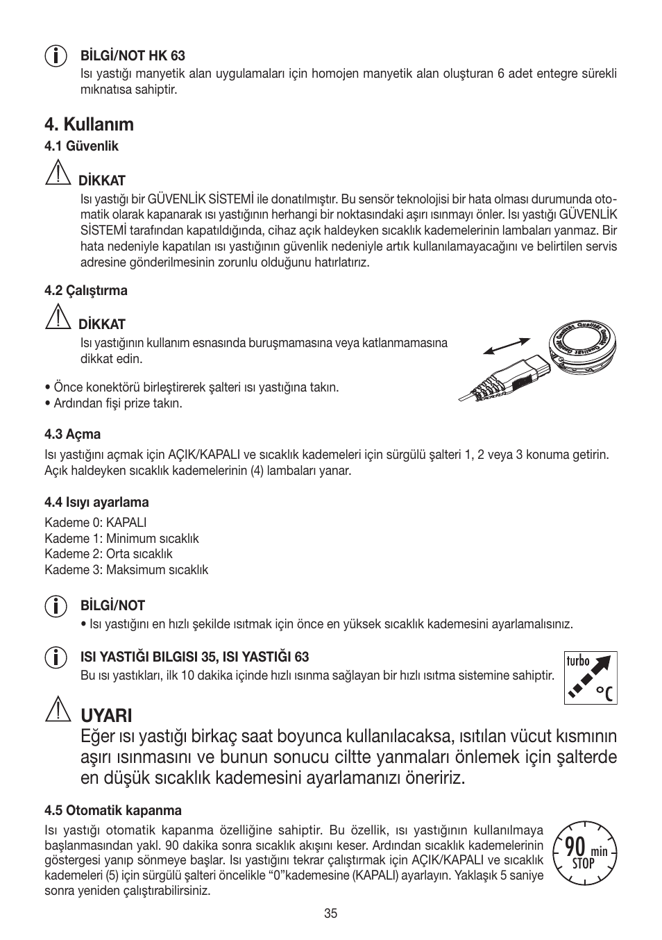 Kullanım | Beurer HK 25 User Manual | Page 35 / 52