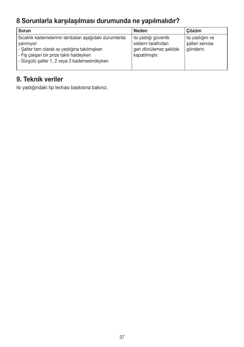 Teknik veriler | Beurer HK 25 User Manual | Page 37 / 52