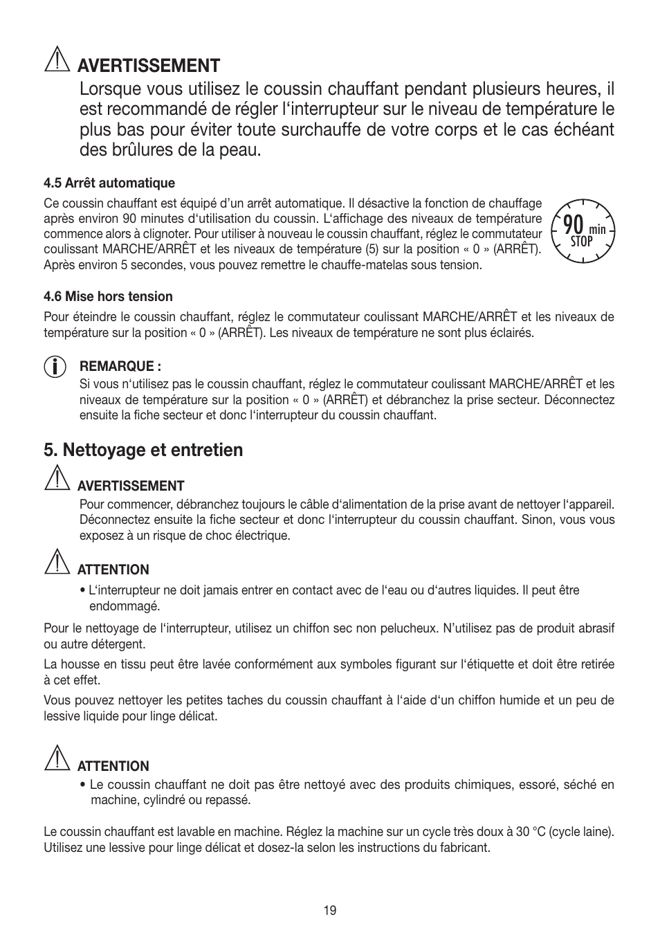 Nettoyage et entretien | Beurer HK 45 Cosy User Manual | Page 19 / 52