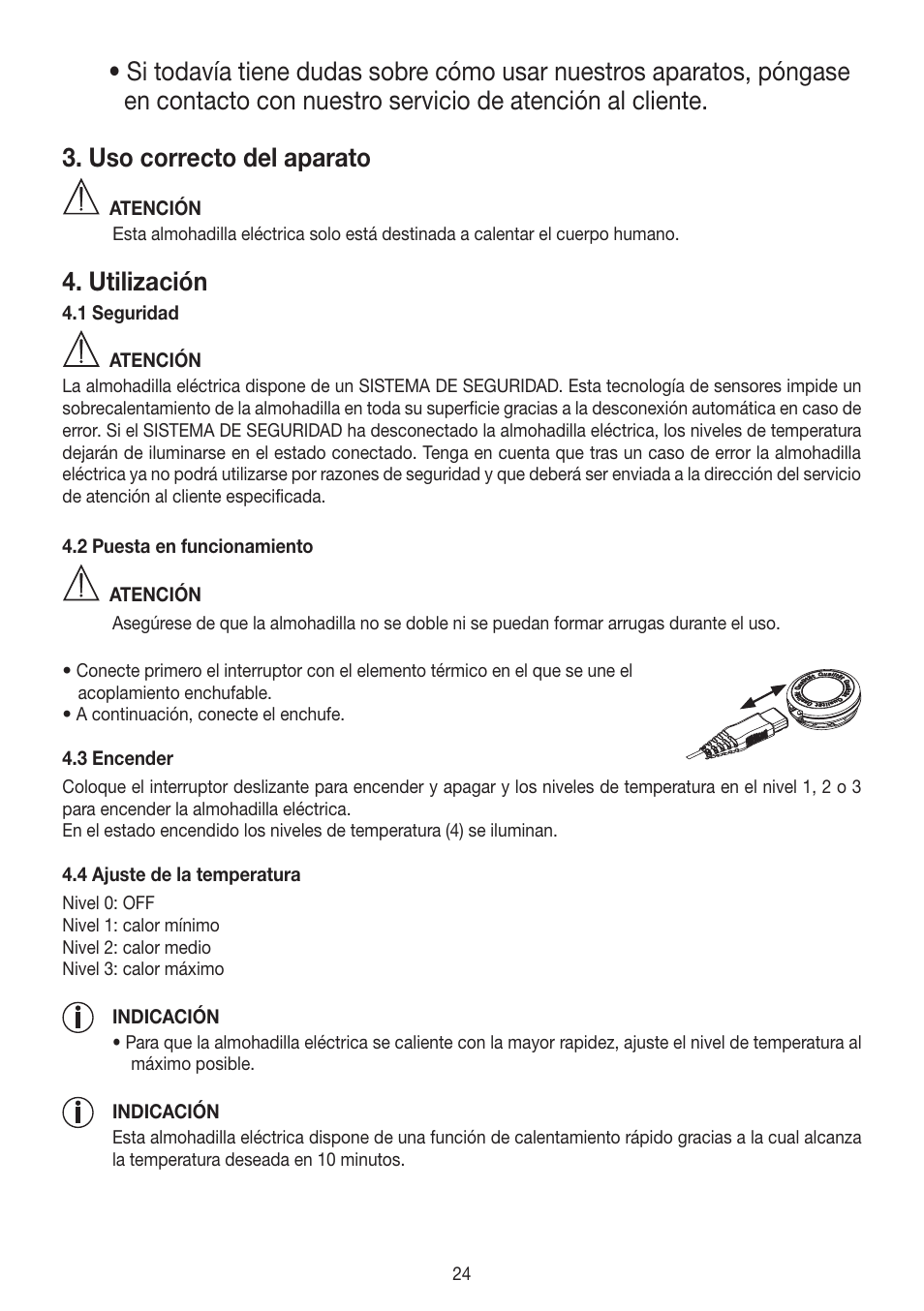 Utilización | Beurer HK 45 Cosy User Manual | Page 24 / 52