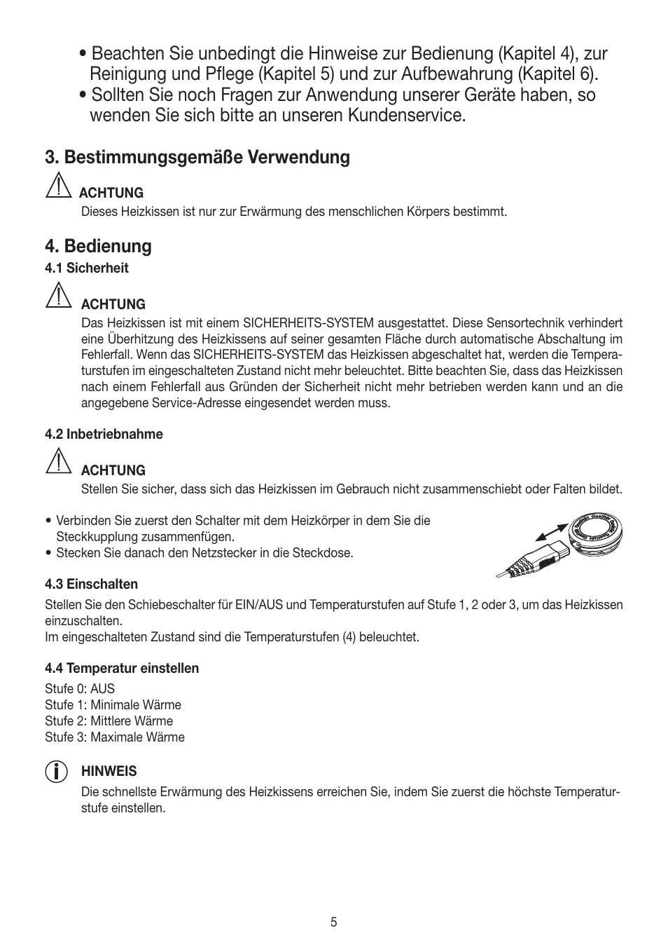 Bedienung | Beurer HK 45 Cosy User Manual | Page 5 / 52