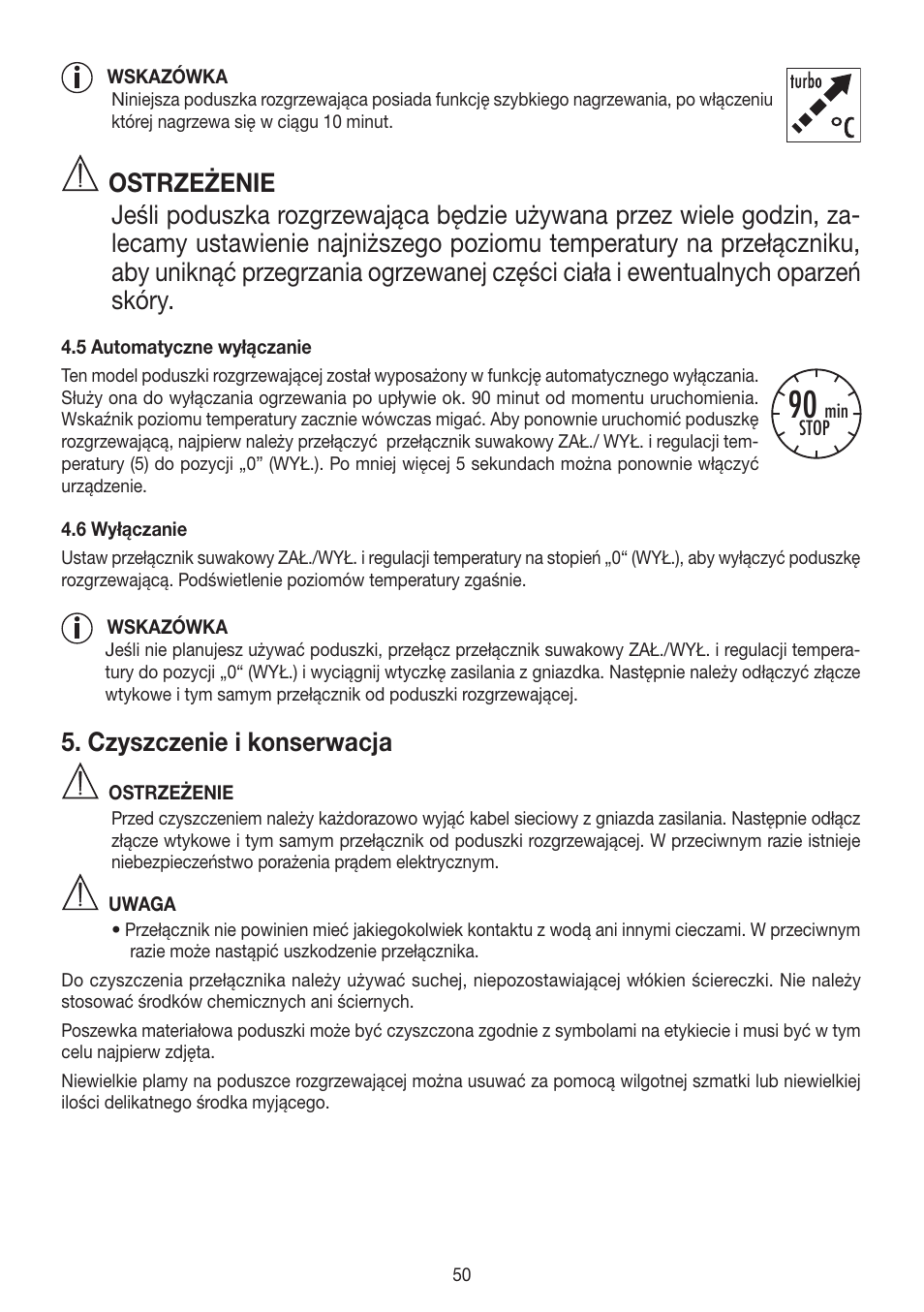 Czyszczenie i konserwacja | Beurer HK 45 Cosy User Manual | Page 50 / 52