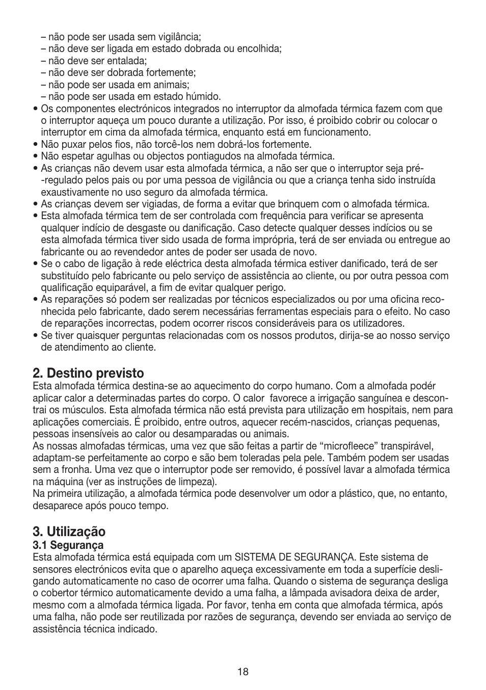 Destino previsto, Utilização | Beurer HK 45 Cosy User Manual | Page 18 / 20