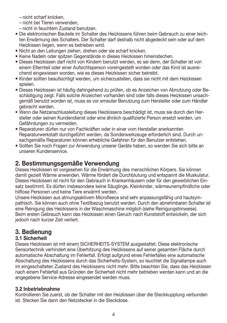 Bestimmungsgemäße verwendung, Bedienung | Beurer HK 45 Cosy User Manual | Page 4 / 20