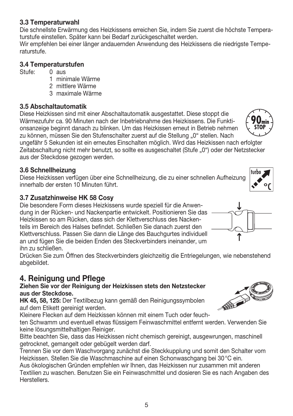 Reinigung und pflege | Beurer HK 45 Cosy User Manual | Page 5 / 20