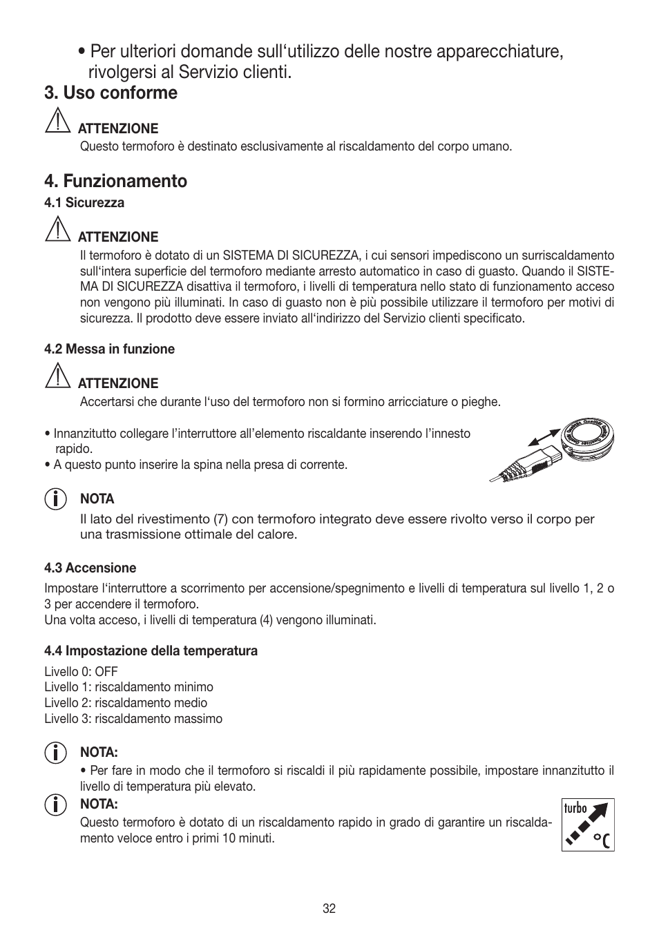 Funzionamento | Beurer HK 48 Cosy User Manual | Page 32 / 56