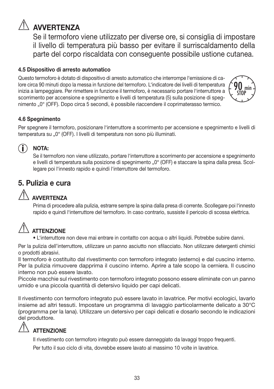 Pulizia e cura | Beurer HK 48 Cosy User Manual | Page 33 / 56