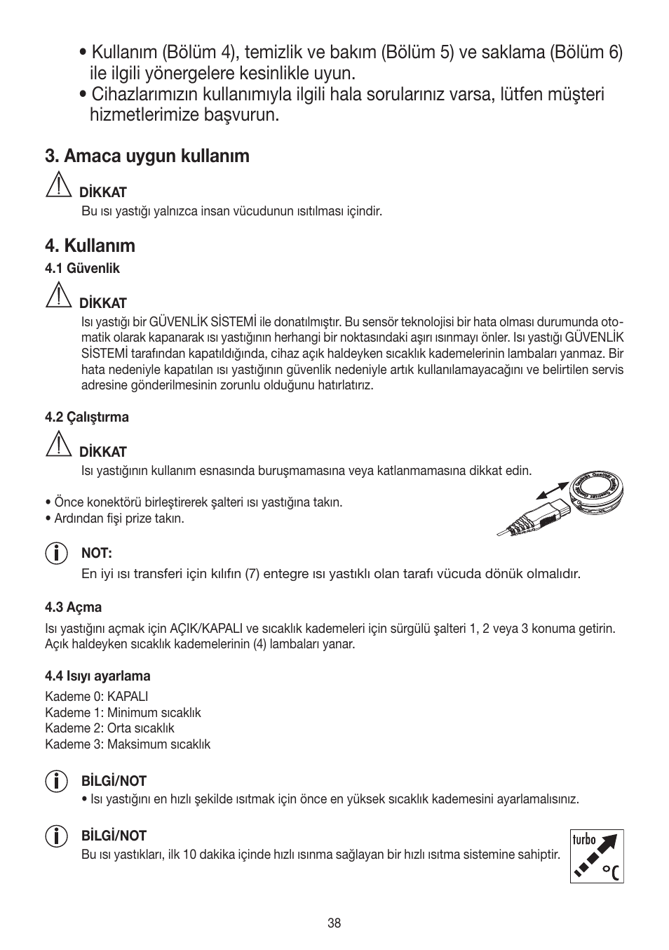 Kullanım | Beurer HK 48 Cosy User Manual | Page 38 / 56