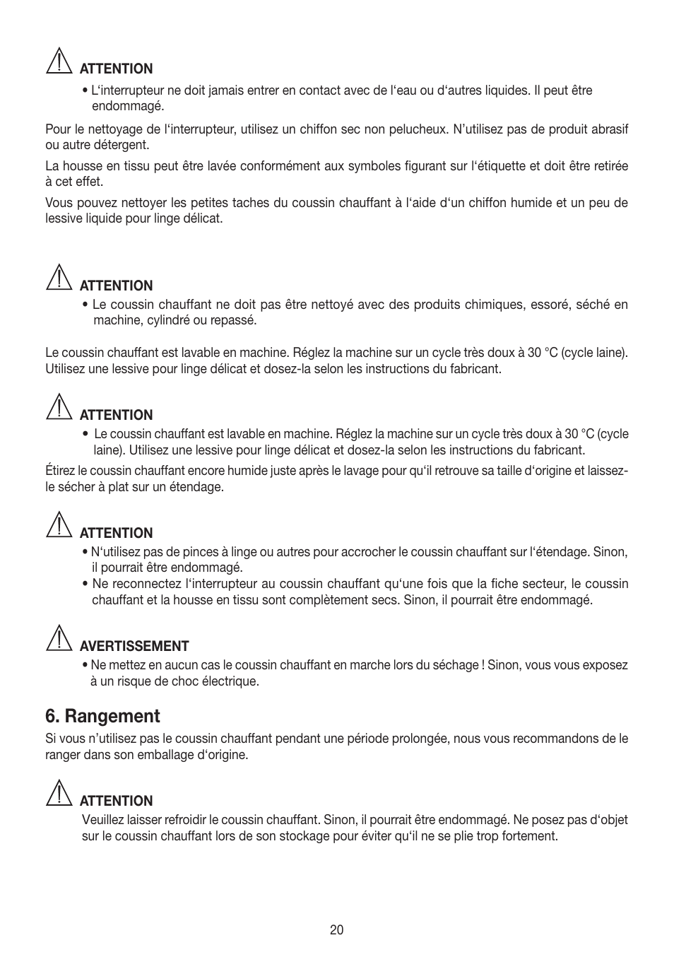 Rangement | Beurer HK 58 Cosy User Manual | Page 20 / 56