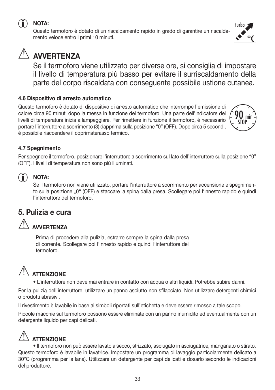 Pulizia e cura | Beurer HK 58 Cosy User Manual | Page 33 / 56