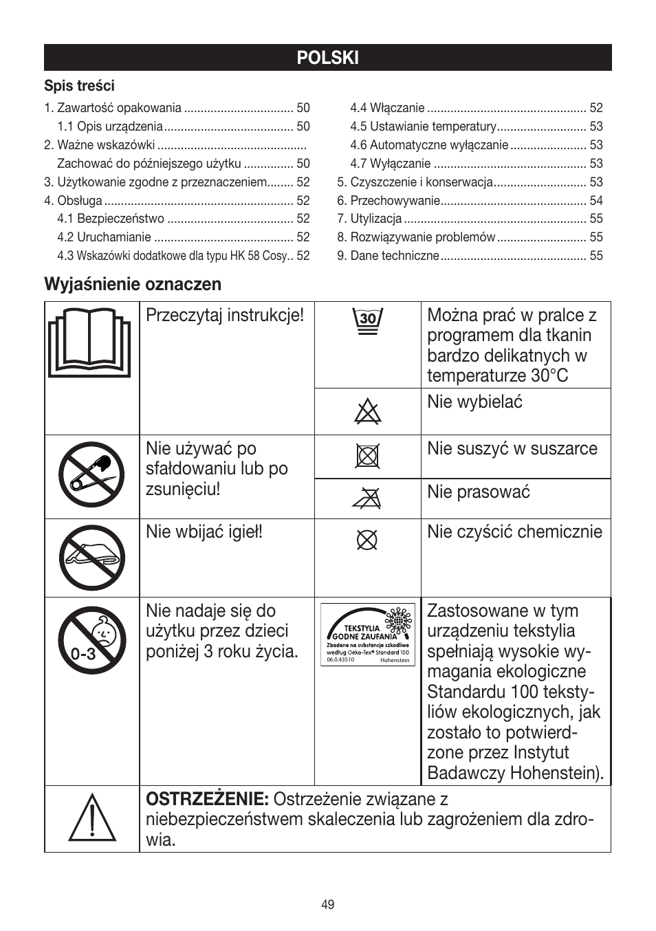 Beurer HK 58 Cosy User Manual | Page 49 / 56